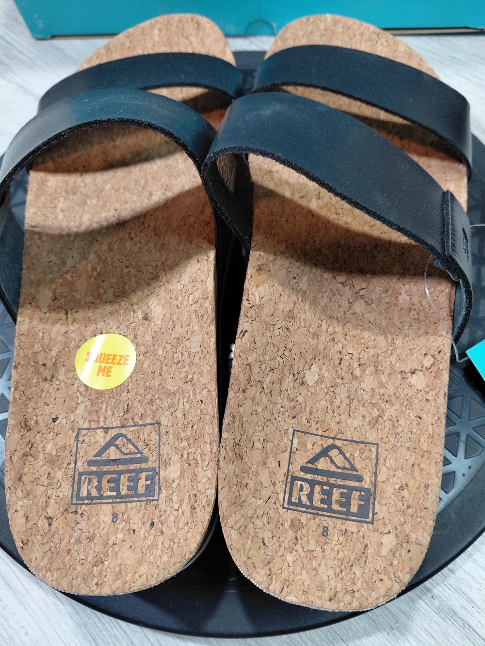 NWT Reef Womens Vista Hi Platform Two Strap Cork Foot Bed Slide Sandals SIZE 8 - Picture 6 of 10